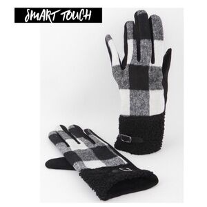 New Women's Cute Buffalo Plaid Smart
Touch Gloves With Sherpa Cuff